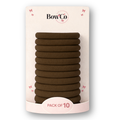 10 Elastic School Hair Bobbles - Brown - Non Damage