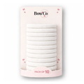10 Elastic School Hair Bobbles - White - Non Damage