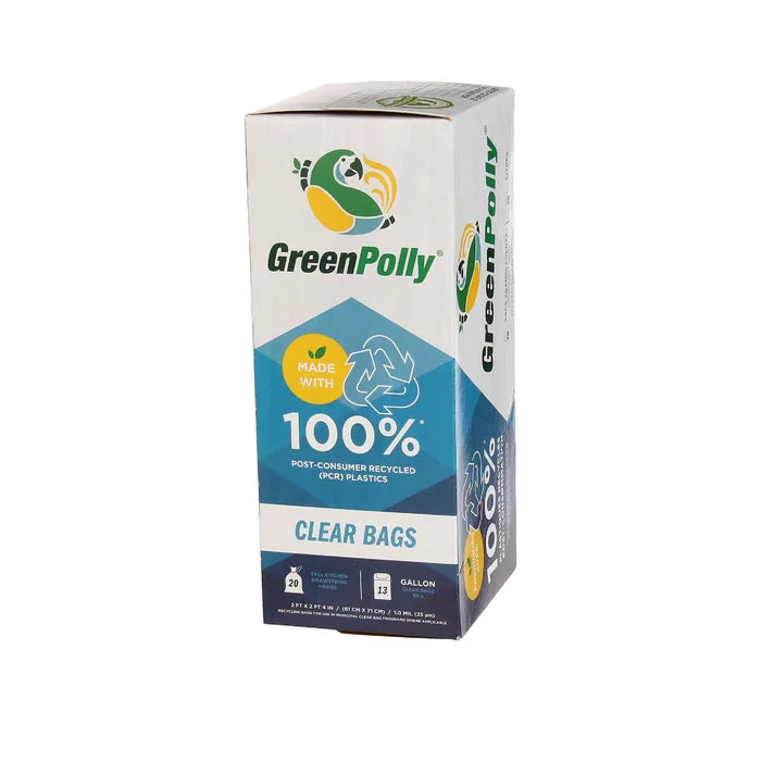 GreenPolly 13 Gallon Clear Kitchen Recycling Bags
