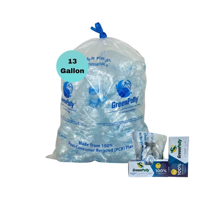 GreenPolly 13 Gallon Clear Kitchen Recycling Bags