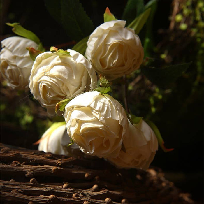 19.6" Artificial faux rose flower;7 heads small rose - Magnolia Lane co. Home + Garden + Gift