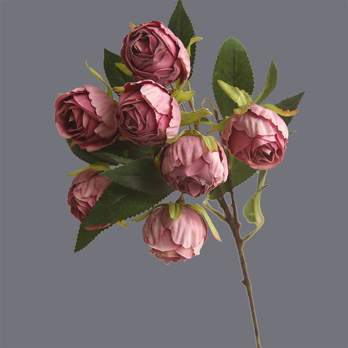 19.6" Artificial faux rose flower;7 heads small rose - Magnolia Lane co. Home + Garden + Gift