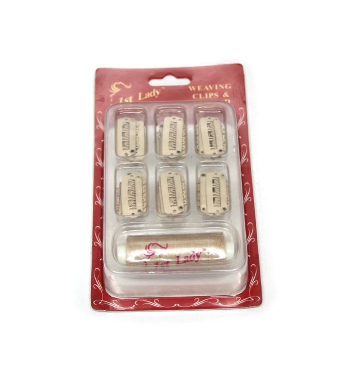 1ST LADY Hair Extension Weaving Thread and Clips Set - Elysee Star