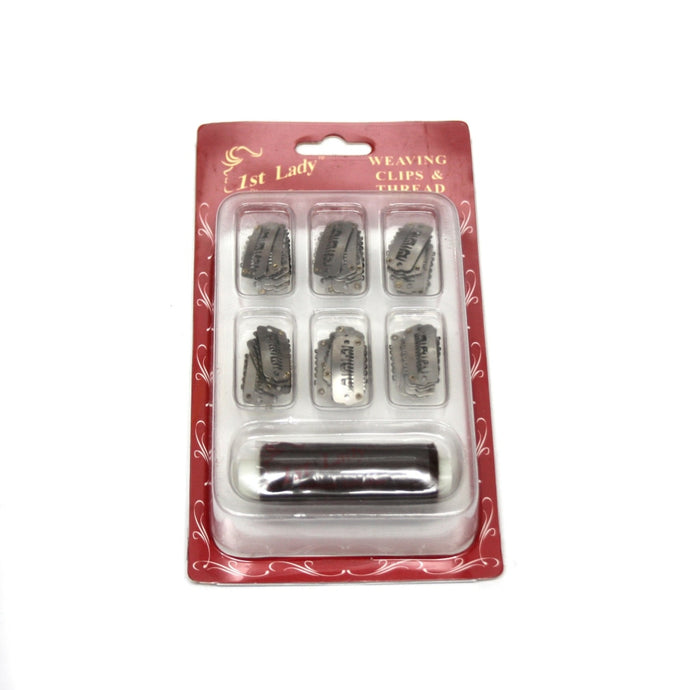 1ST LADY Hair Extension Weaving Thread and Clips Set - Elysee Star