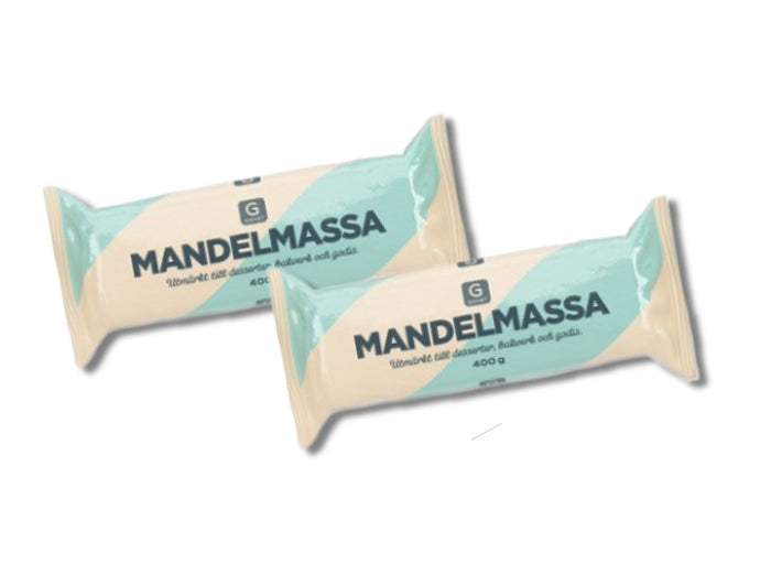 2 x Garant Mandelmassa 400g (14.10 oz) – Premium Swedish Almond Paste for Baking & Desserts