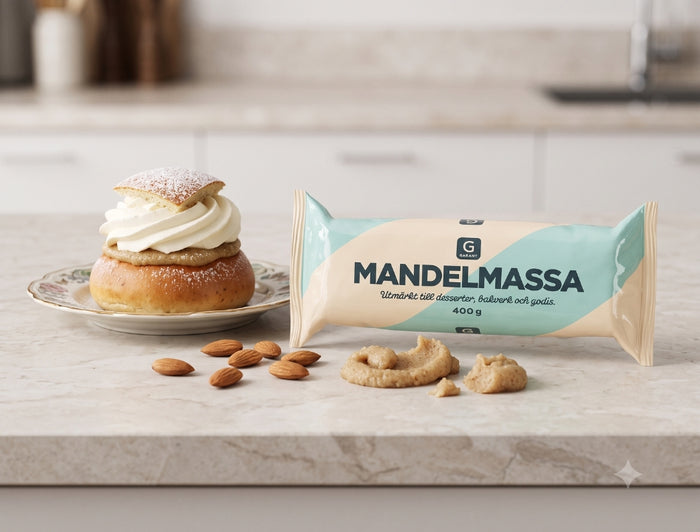 3 x Garant Mandelmassa 400g (14.10 oz) – Premium Swedish Almond Paste for Baking & Desserts