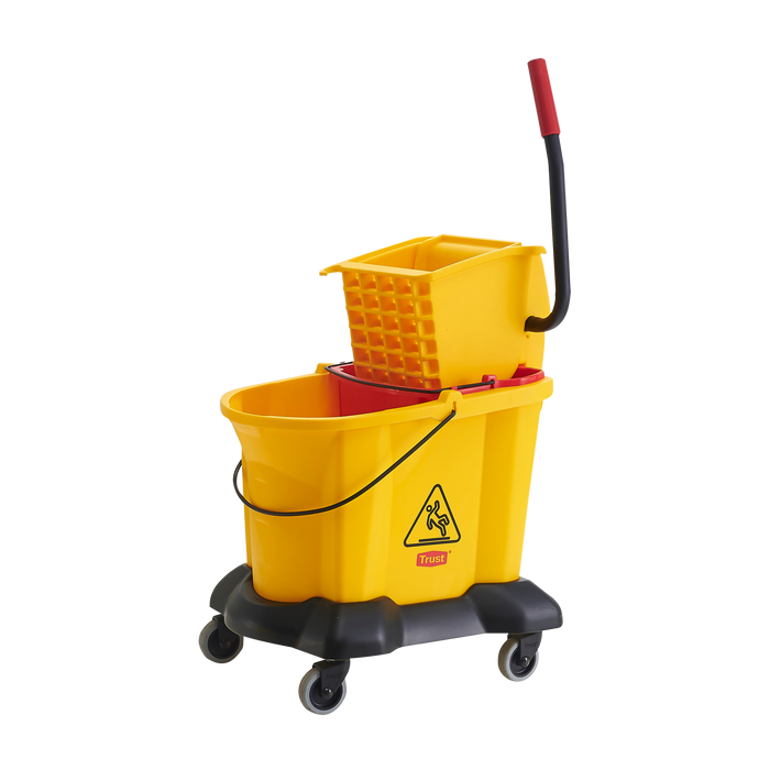 33L Dual-water Side Press Yellow Bucket and Wringer Combo