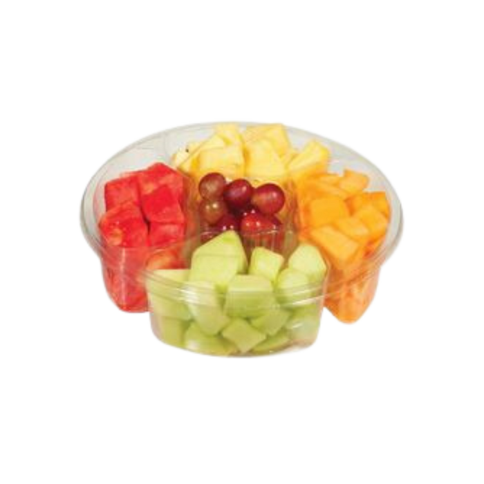 5-Comp. Round Produce Platter with Dip Cup and Lid