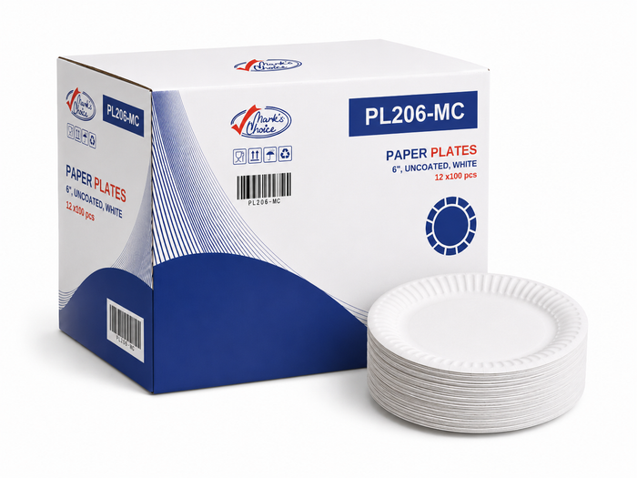 6" Uncoated Paper Plates