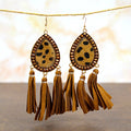 73999 - Animal Hide Tassel Earrings - Cheetah