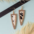 93032 - Triangle Animal Print Earrings - White