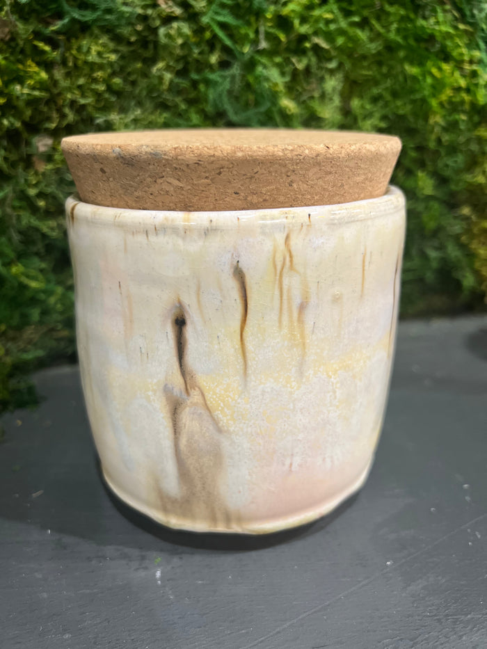 Ceramic Jars with Cork Lid by LL Studio Arts