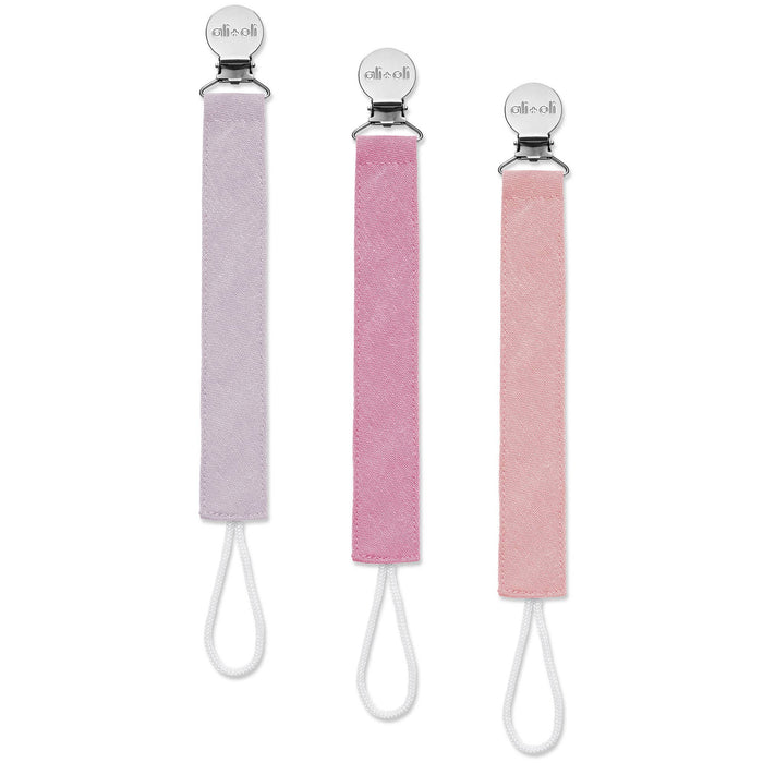 Ali+Oli Linen Pacifier Clips