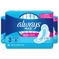 Always Maxi Size 3 Extra Long Super Unscented - 26ct - 3 Pack