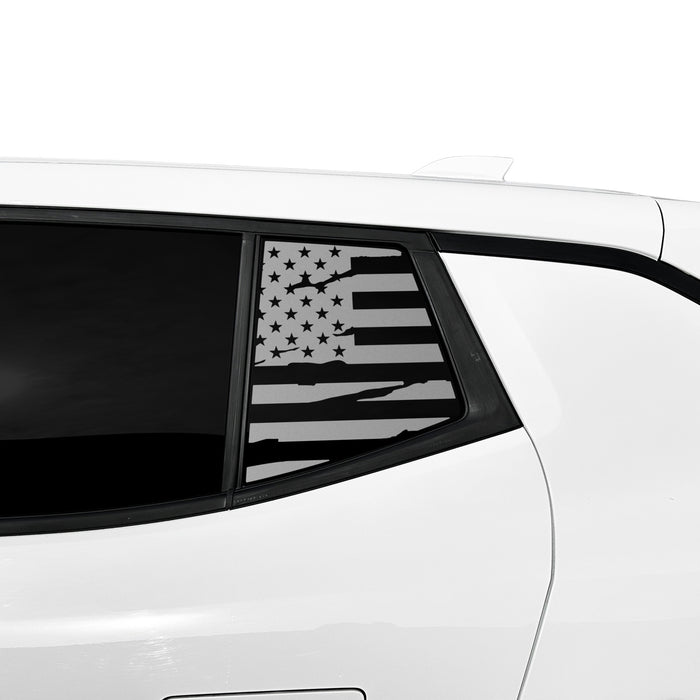 Fits Chevrolet Equinox EV 2024 - 2025 Quarter Window American Flag Vinyl Decal Stickers - Bogar Tech Designs