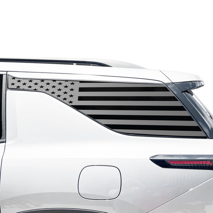Fits Chevrolet Traverse 2024-2026 Quarter Window American Flag Vinyl Decal Stickers - Bogar Tech Designs