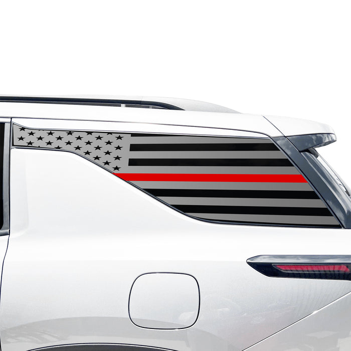 Fits Chevrolet Traverse 2024-2026 Quarter Window American Flag Vinyl Decal Stickers - Bogar Tech Designs