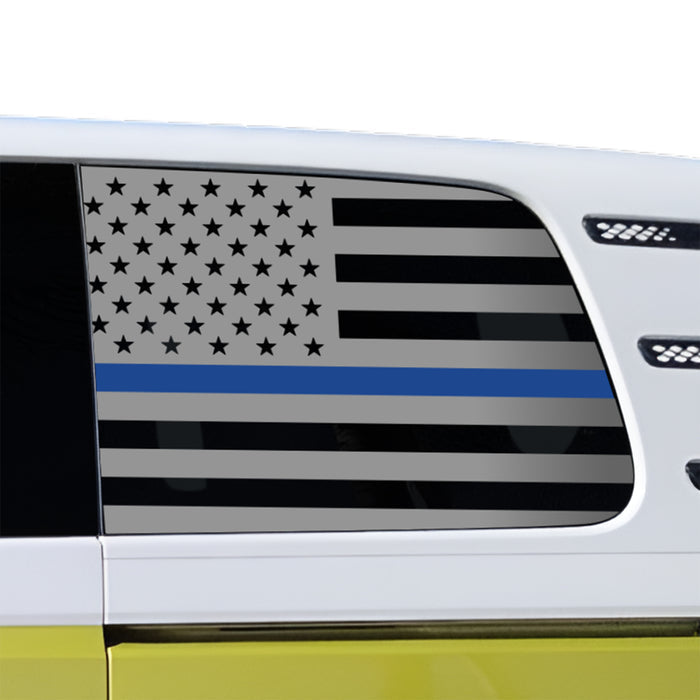 American Flag Quarter Window Decal for Volkswagen ID. Buzz 2025 – Precut Matte Black Vinyl
