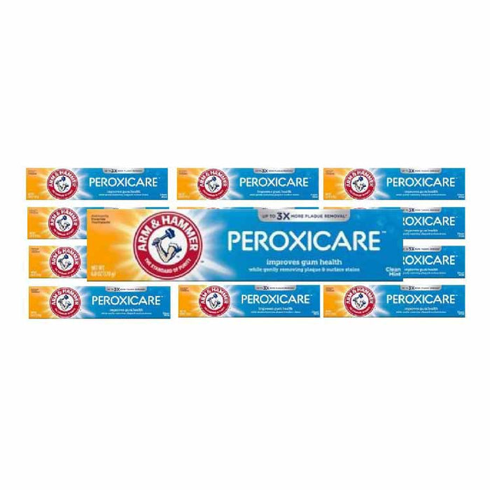 Arm & Hammer Peroxicare Tartar Control Toothpaste Baking Soda & Peroxide Fresh Mint 6 oz - 12 Pack