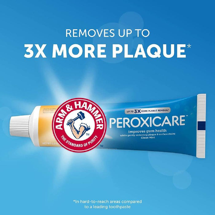 Arm & Hammer Peroxicare Tartar Control Toothpaste Baking Soda & Peroxide Fresh Mint 6 oz - 12 Pack