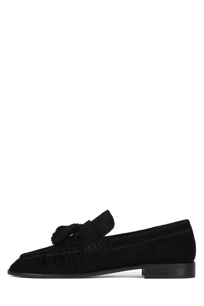 ARTICULATE Jeffrey Campbell Loafer with Tassel Detail Black Suede