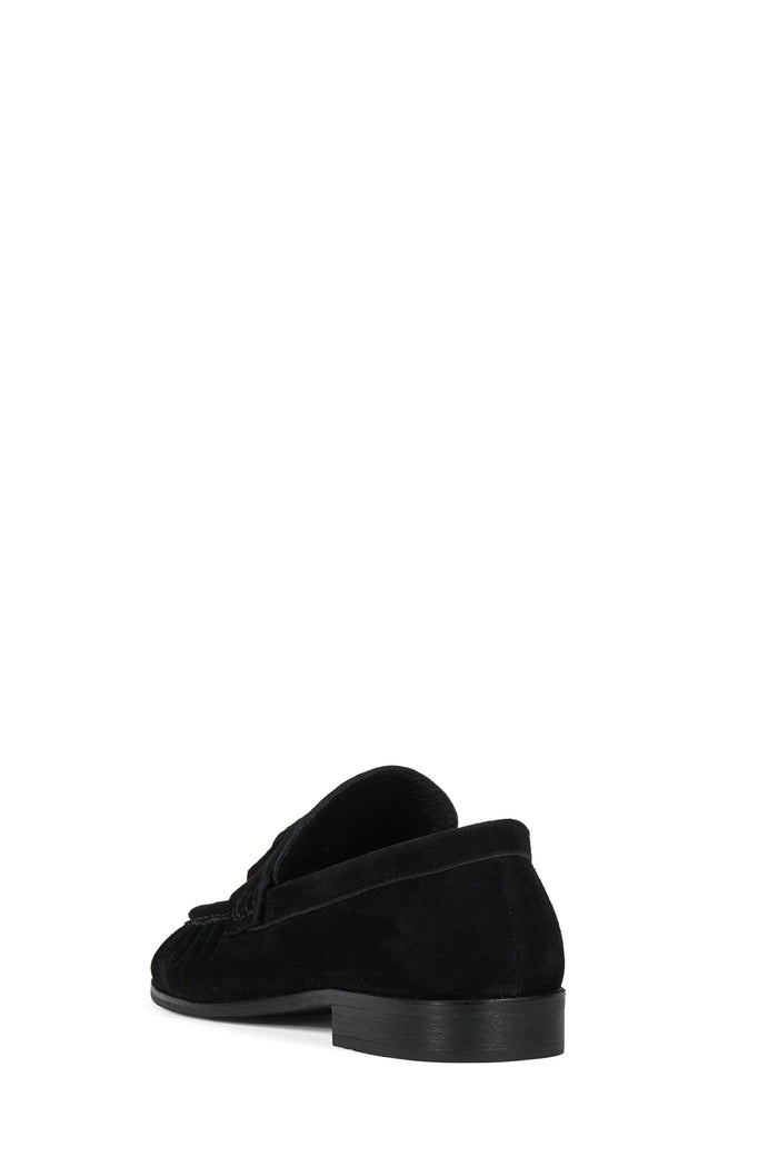 ARTICULATE Jeffrey Campbell Loafer with Tassel Detail Black Suede