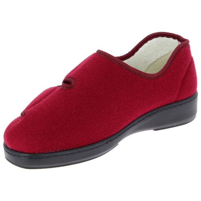 Podowell canada france slippers sandals comfort extra wide anti-skid adjustable red wine bordeaux