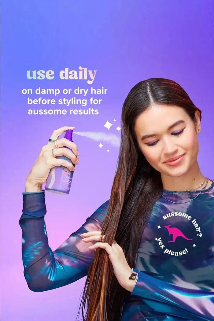 Aussie Ultra Wonder to Protect Hair from Heat Styling - Non Greasy Shine Spray for Hair with 450° Heat Protectant, 55% Glossier Hair, 90% Less Hair Loss Due to Breakage
