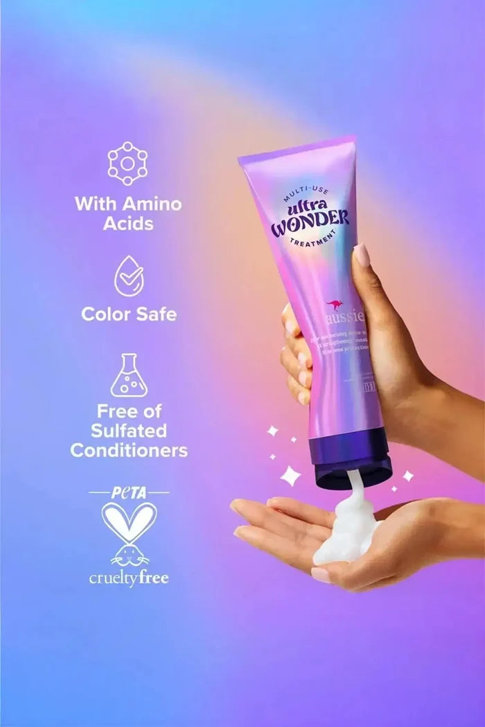 Aussie Ultra Wonder Treatment with Amino Acid Infusion Hair Formula - 220% Stronger Hair with 24hr Strand Protection for All Hair Types