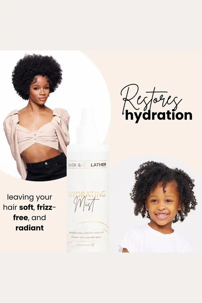 BASK & LATHER HYDRATING HAIR MIST 8oz BASK&LATHER