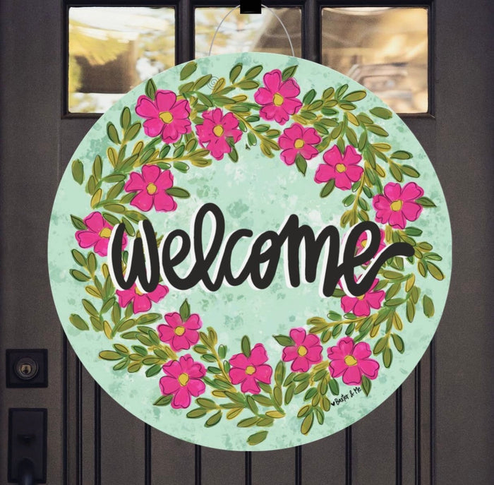 Baxter & Me Pink Petal Welcome Door Hanger