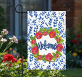 Baxter & Me Rosie Welcome in Blue Garden Flag