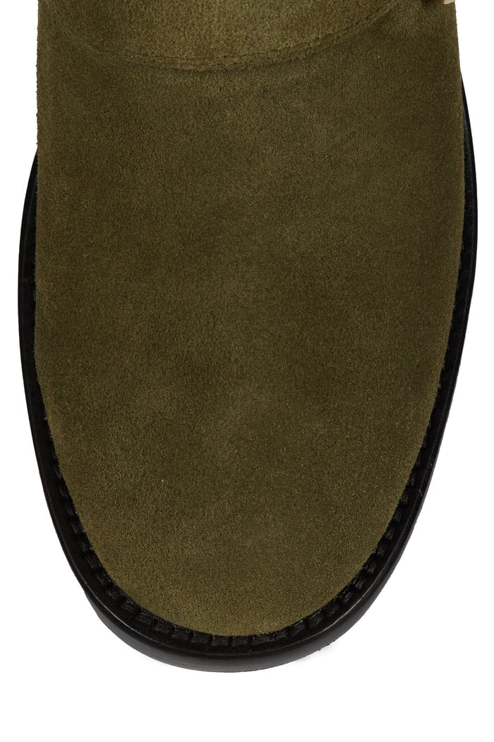 BERGAMOT Olive Suede Gold