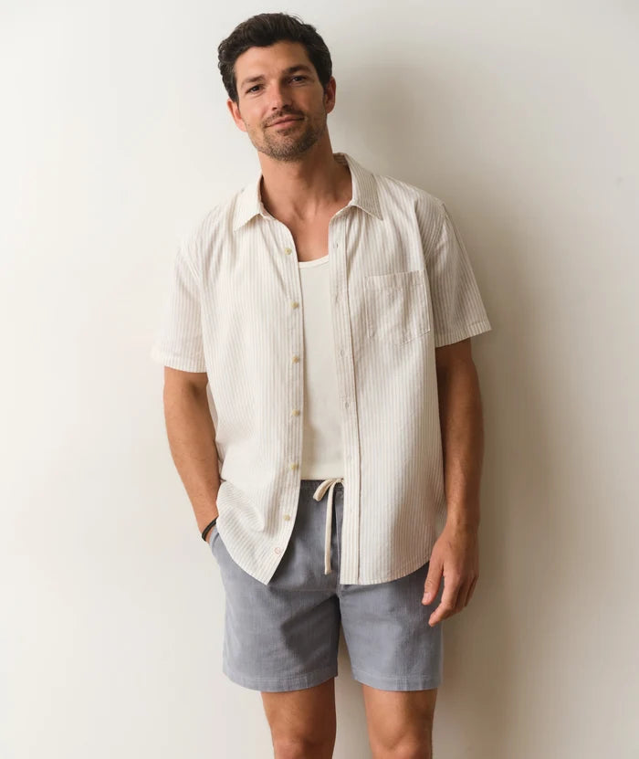 Better-Than-Linen Shirt Tan/White Stripe