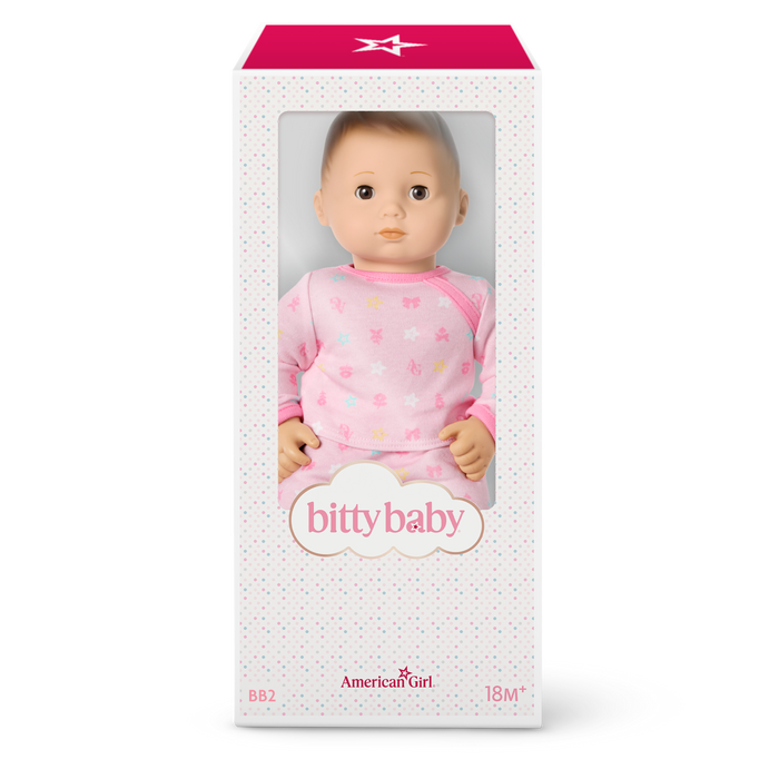 Bitty Baby® Doll #2 with brown hair in Pastel Pink