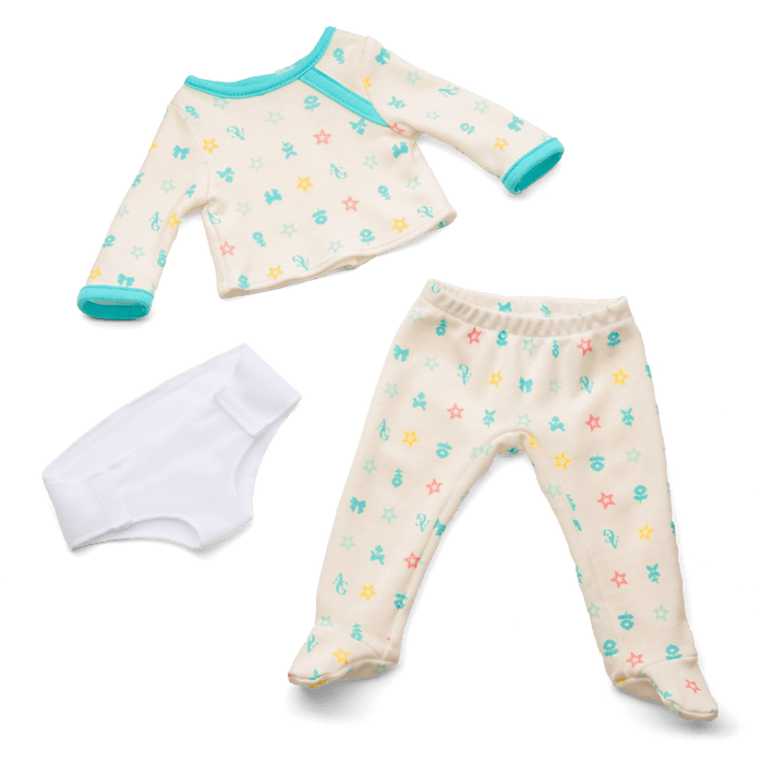 Bitty Baby® Doll #4 with black hair in Pastel Blue