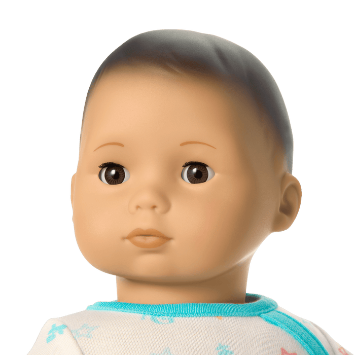 Bitty Baby® Doll #4 with black hair in Pastel Blue