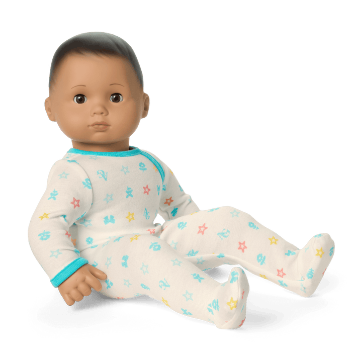 Bitty Baby® Doll #5 with dark-brown hair in Pastel Blue