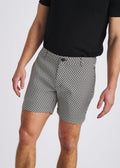 Black/White Weave 6" Inseam Stretch Woven Chino Shorts Pm-2551