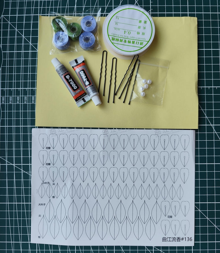 Blue Snowflake Chanhua Materials Flowers DIY Kit - Include Detailed Video Tutorial