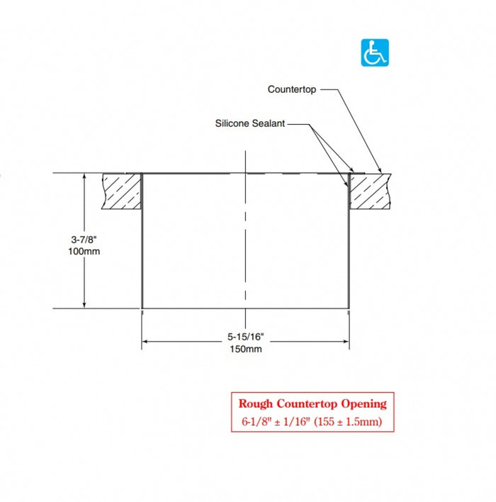 BOBRICK B532 Circular Waste Chute Countertop