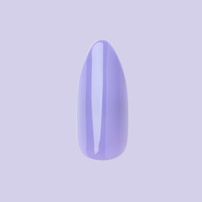 Bold & Unshaken - Press-On | Long | Almond showing a single long almond press-on nail in glossy bold purple polish