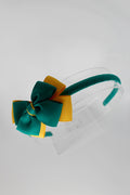 Bow School Hairband - Jade Green and Yellow Gold