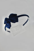 Bow School Hairband - Navy Blue