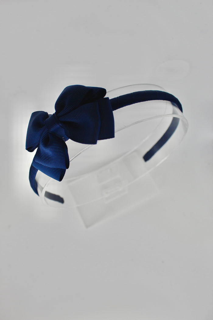 Bow School Hairband - Navy Blue