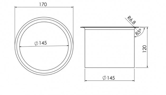 Bradley 3205 Circular Bench Mounted Waste Chute