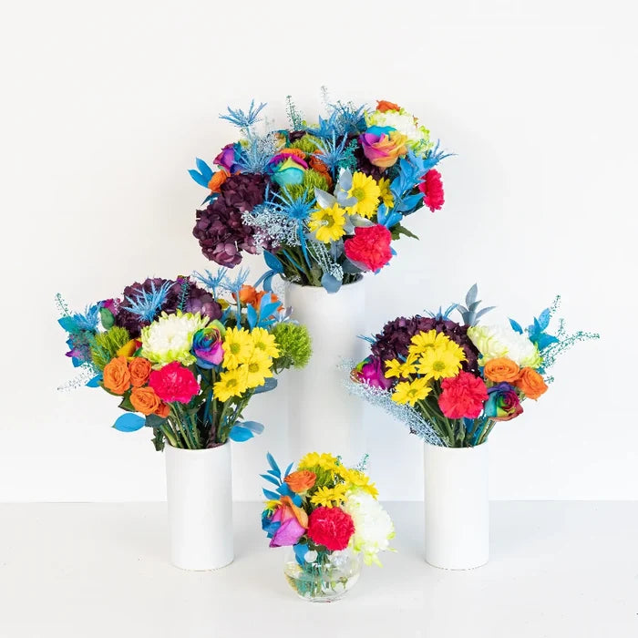 Bright Rainbow Flower Centerpieces Hand - Image