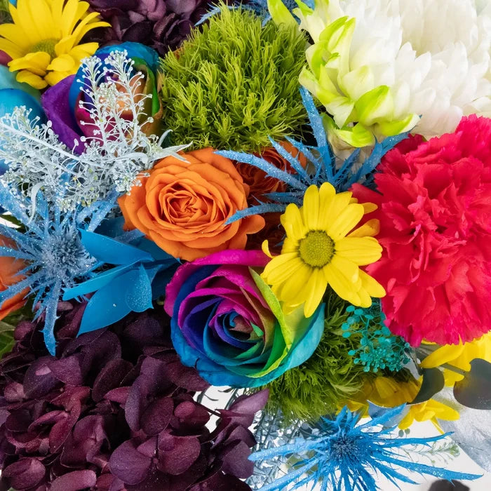 Bright Rainbow Flower Centerpieces Close Up - Image