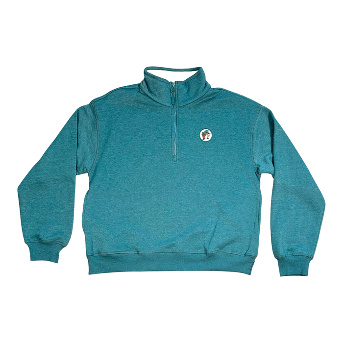 Teal fleece pullover - half zip design