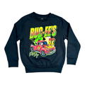 Black youth fleece crew - soft cotton blend